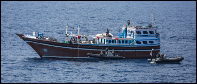 A dhow seized by HMAS Darwin carried nearly 2,000 AK-47 rifles