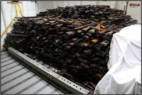 Rifles seized by the USS Sirocco