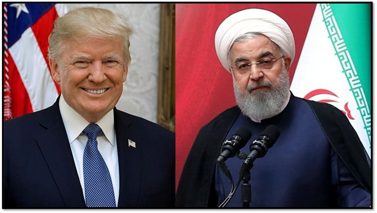 Presidents Donald Trump and Hassan Rouhani.