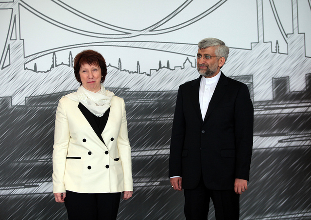 E.U. foreign policy chief Catherine Ashton and Iran's head nuclear negotiator Saeed Jalili in Istanbul in 2012