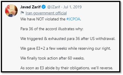 Zarif tweet