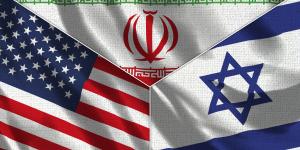 US, Israel and Iran flags